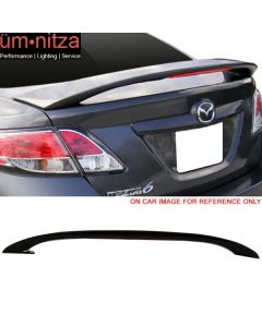 Fit 09-13 Mazda 6 Mazda6 Sedan OE Trunk Spoiler LED Brake Painted #UA Black Onyx