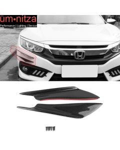 Universal Front Bumper Lip Canards Splitters 2Pc V1 B Style 36CM - Carbon Fiber