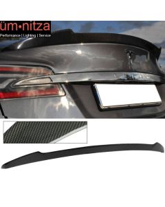 Fits 12-18 Tesla Model S H Style Trunk Spoiler - Carbon Fiber CF