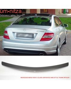 Fits 08-14 Mercedes-Benz C-Class W204 4Dr Unpainted Trunk Spoiler -ABS