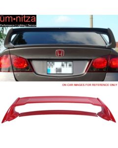 Fits 06-11 Honda Civic 4Dr 4Door Mugen ABS Trunk Spoiler Painted Milano Red