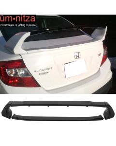 For 12-15 Honda Civic 4DR Sedan Mugen Style Rear Trunk Spoiler Unpainted ABS 4PC