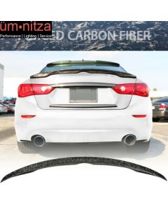 Fits 14-23 Infiniti Q50 Japanese Style Trunk Spoiler Wing Forged Carbon Fiber