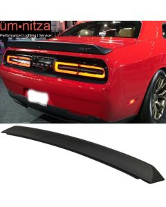 Fits 08-23 Dodge Challenger SRT Hellcat Style Trunk Spoiler Wing Matte Black ABS