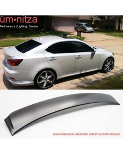 Fits 06-13 Lexus IS250 IS350 4DR OE Style Unpainted Rear Window Roof Spoiler ABS