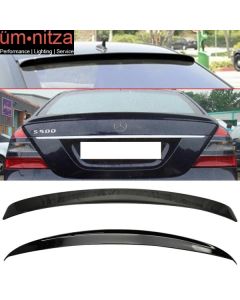 Fits 07-13 W221 Sedan AMG Trunk Spoiler & L Type Roof Wing Painted #040 Black