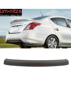 Fit 12-19 Nissan Versa 4Dr Rear Trunk Spoiler Wing ABS W/Brake Light Matte Black