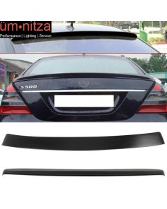 Fits 07-13 Benz S Class W221 Sedan AMG Trunk Spoiler & L Type Roof Wing ABS