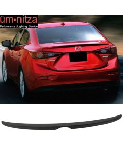 Fits 14-18 Mazda 3 Sedan Flush Mount OE Factory Style Trunk Spoiler Matte Black