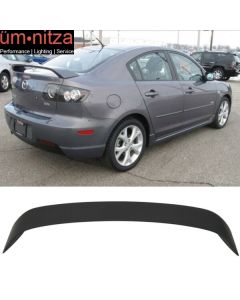 Fits 03-09 Mazda 3 Mazda3 4Door Sedan Trunk Spoiler Wing Primer Matte Black ABS