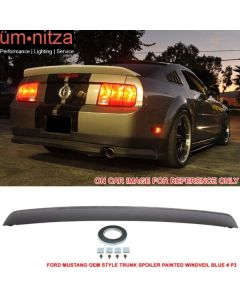 Fits 05-09 Ford Mustang Trunk Spoiler Painted Windveil Blue # P3 - ABS