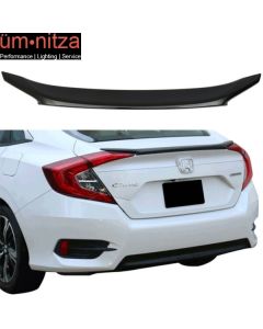 Fits 16-18 Civic X Sedan OE Trunk Spoiler Painted Burgundy Night Pearl # R560P