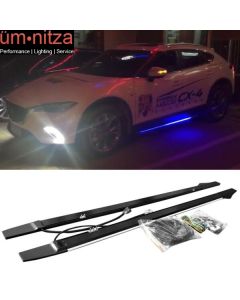 Universal 77.5 Inches 2PCS Side Skirts Lighting Step Extension Type 1 Aluminum