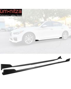 Fits 14-20 Infiniti Q50 ST Style Side Skirts 2PCS - PU