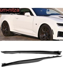 Fits 16-23 Chevrolet Camaro ZL1 Style Side Skirts Polypropylene Gloss Black