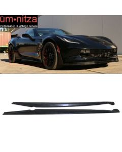 Fits 14-19 Chevy Corvette C7 Stingray Pair Side Skirts Extension PU