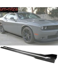 Fits 15-23 Dodge Challenger SXT Style Side Skirts Extension Matte Black 2PC - PP