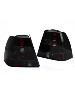 99-05 VW JETTA BORA MK4 EURO BLACK HOUSING TAILLIGHTS w/ CRYSTAL SMOKE LENSES