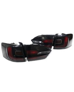 11-14 VW Jetta MK6 Sedan Euro Taillights w/ Rear Fogs - Black/Red