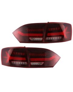 11-14 VW Jetta MK6 Euro Style Audi LED Taillights w/ Sequential Signal - Red