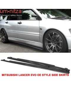 Fits 01-07 Mitsubishi Lancer EVO 7 8 9 OE Style PU Side Skirts Extensions