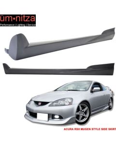 Fits 02-06 Acura RSX Mugen Style Side Skirts Skirt Unpainted Black PU