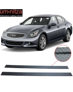 Fits 11 Infiniti G37 Side Skirt Extension Bottom Line Lip - Carbon Fiber Texture