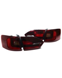 11-14 VW Jetta MK6 Sedan Euro Taillights w/ Rear Fogs - Dark Cherry Red