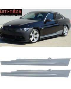 Fits 07-13 Fit BMW E92 E93 3-Series 2Dr M3 Style Side Skirts Extension Panels Pair