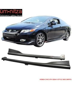 Fits 12-15 Honda Civic 2Dr HF-P Style PU Add On Side Skirts Poly Urethane