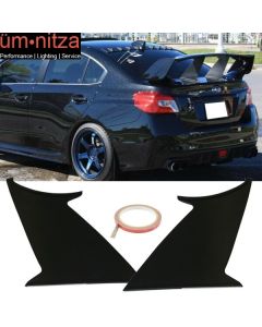 2PC Fits 15-21 Subaru WRX STI ABS Trunk Spoiler Wing Stabilizer & 3M Tape Add On