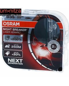 OSRAM XENARC NIGHT BREAKER LASER D3S 200% 4500K HID XENON Two Bulbs 2x 66340XNL