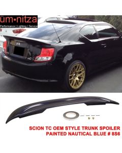 Fits 11-16 Scion tC OE Style Rear Trunk Spoiler Wing ABS Lip Painted Blue #8S6