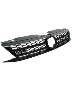 15-17 VW Jetta MK6 Sedan GLI Style Hex Mesh Front Grille - Black w/ Black Trim