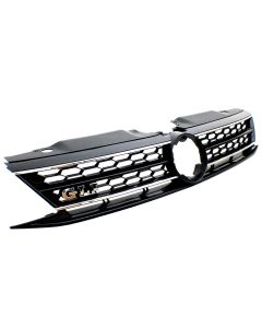 15-17 VW Jetta MK6 Sedan GLI Style Hex Mesh Front Grille - Black w/ Chrome Trim