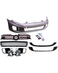 10-14 VW MK6 Golf/Jetta Sportwagen GTI Style Front Bumper w/ Fogs + Grilles