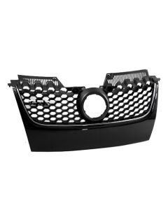 VW Jetta & GTI MK5 06-09 Black w/ Chrome Honeycomb Hex Mesh Front Grill