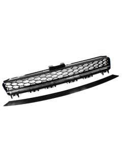 VW MK7 GTI STYLE BADGELESS LIGHTING PACKAGE GRILLE - BLACK W/ CHROME TRIM