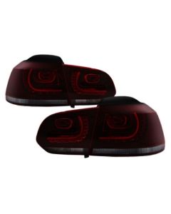 10-14 VW Golf/GTI MK6 R Style LED Taillights - Black Cherry w/ Smoke Signal DEPO