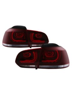 10-14 VW MK6 Golf/GTI R Style Euro LED Taillights - Dark Cherry Red DEPO