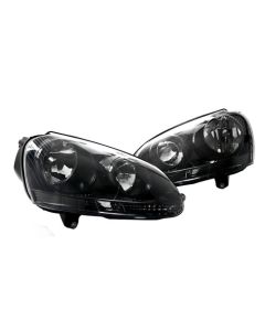 FOR 2005-2010 VW JETTA MK5 PAIR BLACK HOUSING CLEAR CORNER HEADLIGHT/LAMP SET