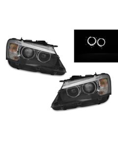 2011-2014 Fit BMW X3 Pre-LCI F25 Chassis DEPO OEM "Xenon" Style White LED Angel Halo Projector Headlight For Halogen Model upgrade