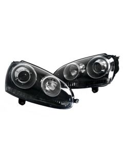 06-09 VW MK5 RABBIT/GTI/JETTA E-CODE PROJECTOR HEADLIGHTS - BLACK