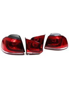 DEPO 10-14 VW MK6 Golf/GTI R Style Euro LED Taillights w/ Rear Fog - Cherry Red