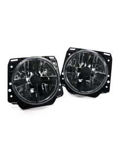 85-92 VW Golf MK2 E-Code 7" Round Crosshair Headlights - Crystal Clear