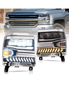 VLAND Full LED Headlights For Chevrolet Silverado 1500 2016-2018 With Halo Light(Pre-sale)