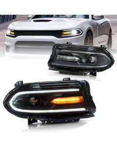 VLAND Dual Beam Projector Headlights for Dodge Charger 2015-UP (Sold as Pair, Left and Right Side)