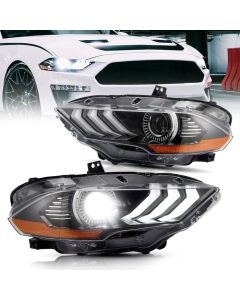 VLAND Ford Mustang Dual Beam Headlights 2018 2019 2020 Without Turn Signals