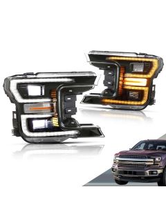 VLAND Full LED Headlights for Ford F150 2017-UP (Black and Chrome Editions w/ Sequential Turn Signals)