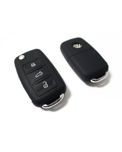 BLACK SILICONE COVER FOR VW 3-BUTTON REMOTE FOLDING FLIP KEY